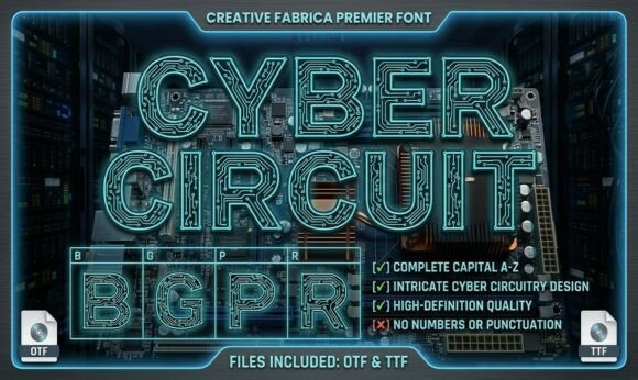Cyber Circuit: A Futuristic Typeface for Bold Editorial Design