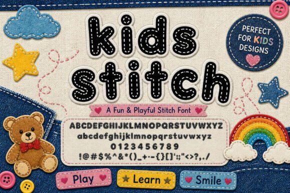 Kids Stitch: The Perfect Creative Font for Playful Branding Projects