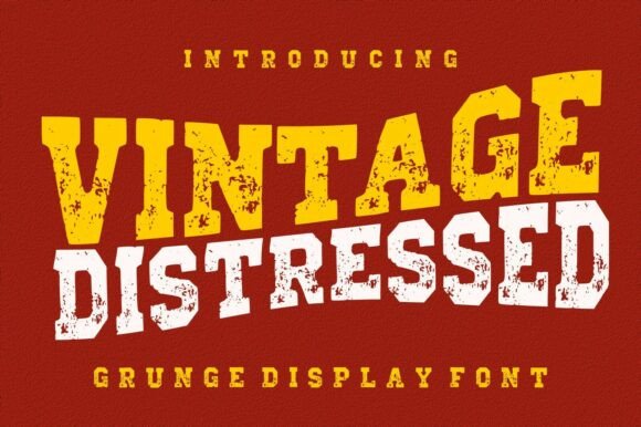 Vintage Distressed: A Bold Display Font for Digital Branding